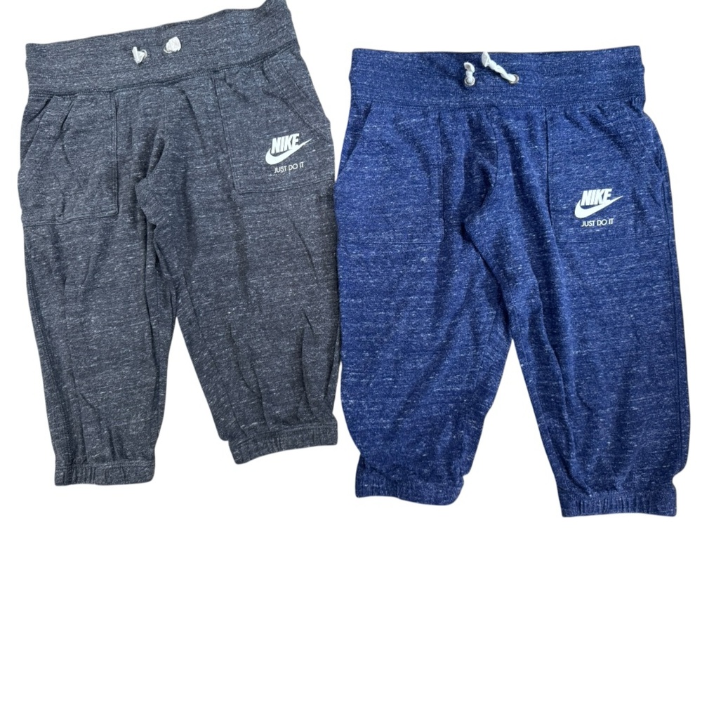 2 Pair Nike Cropped Sweats, size Small, Blue & Gray, Girls‎